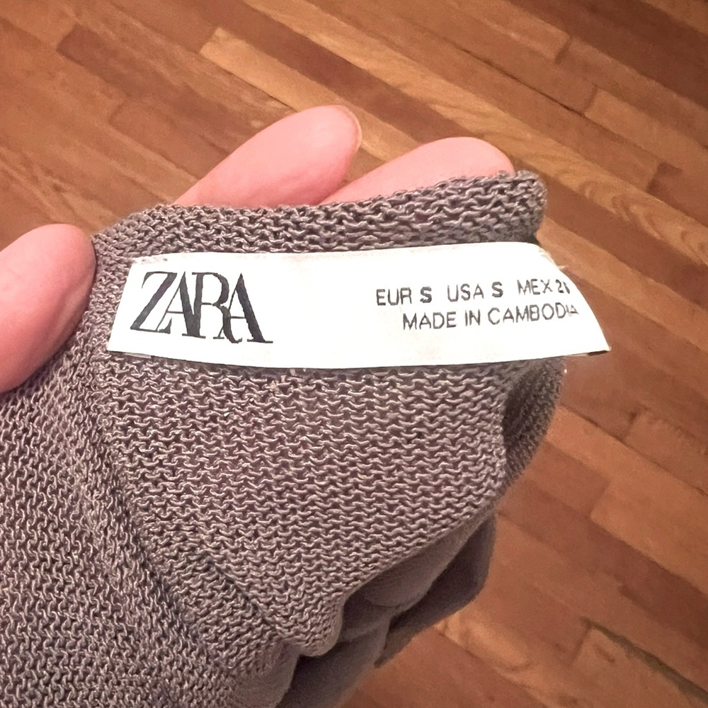 NWT Zara Knit Strappy Top Anthracite Gray Small - Picture 5 of 6